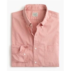 J. Crew Stretch Secret Wash Pink Heathered Classic Fit Button Up Poplin Shirt